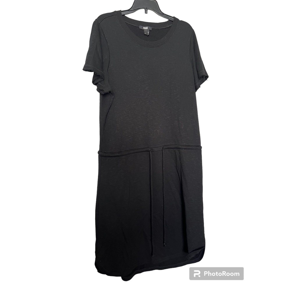 PAIGE Brielle Drawstring Dress black size L Anthropologie